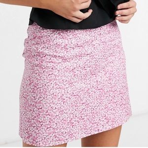 & Other Stories Pink and White Floral Mini Skirt